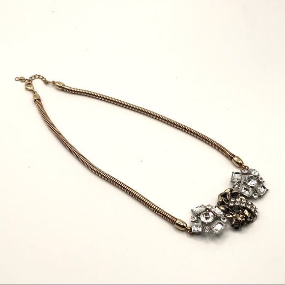 ANTHROPOLOGIE CRYSTAL FLOWER GOLD CHAIN NECKLACE - Picture 12 of 12